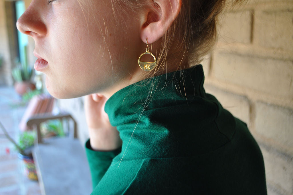 Gold Plated, Dangle Earrings for Women "Billy the Kid" | Narrow-Gauge Designs