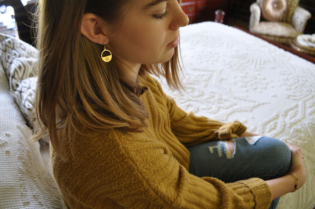 Gold Plated, Dangle Earrings for Women "Billy the Kid" | Narrow-Gauge Designs