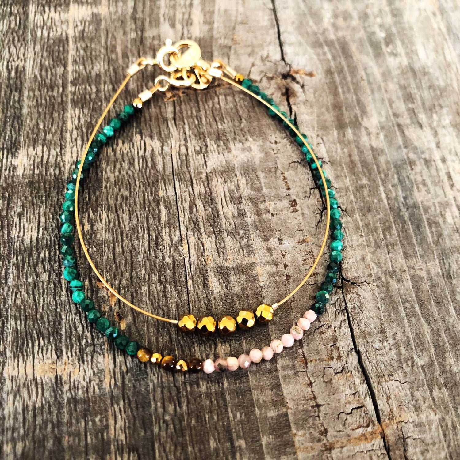"Julian" Collection Set of Two Gemstone Bracelets