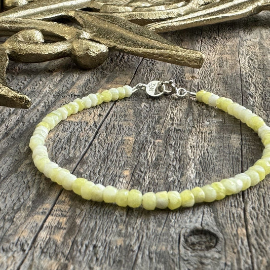 "Oatman" Lemon Jade Gemstone Beaded Bracelet