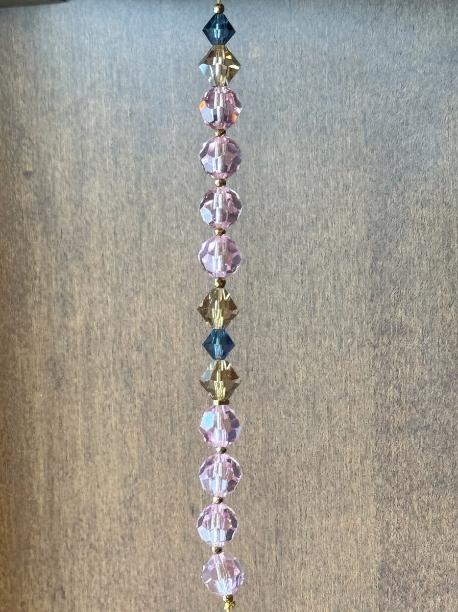 Victorian Cobweb Brass Suncatcher | Handmade with Vintage Crystals