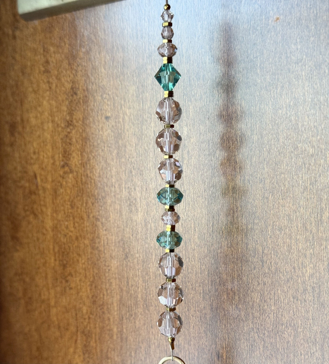 Victorian Cobweb Brass Suncatcher | Handmade with Vintage Crystals