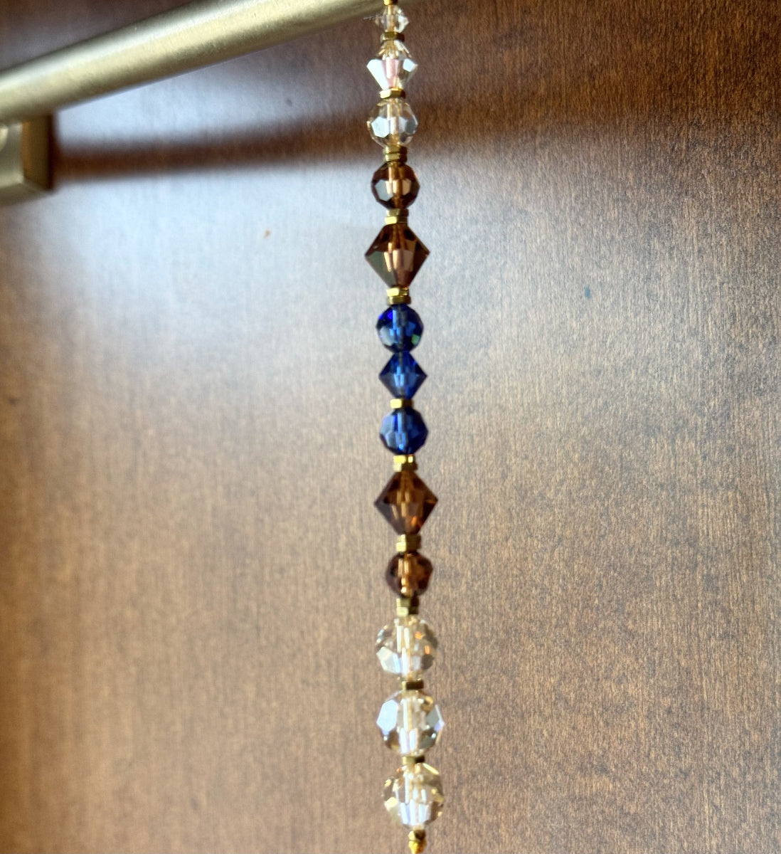 Victorian Cobweb Brass Suncatcher | Handmade with Vintage Crystals