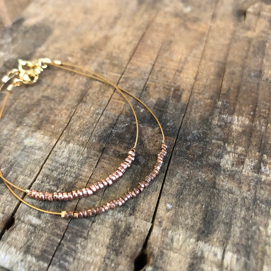 Copper, Beaded Minimalist Bracelets | Narrow-Gauge Designs