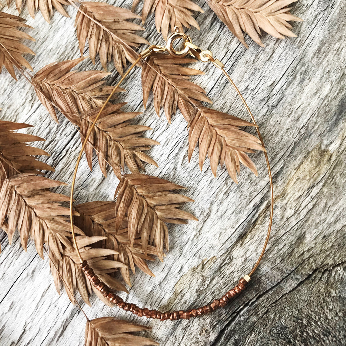 Copper, Beaded Minimalist Bracelets | Narrow-Gauge Designs