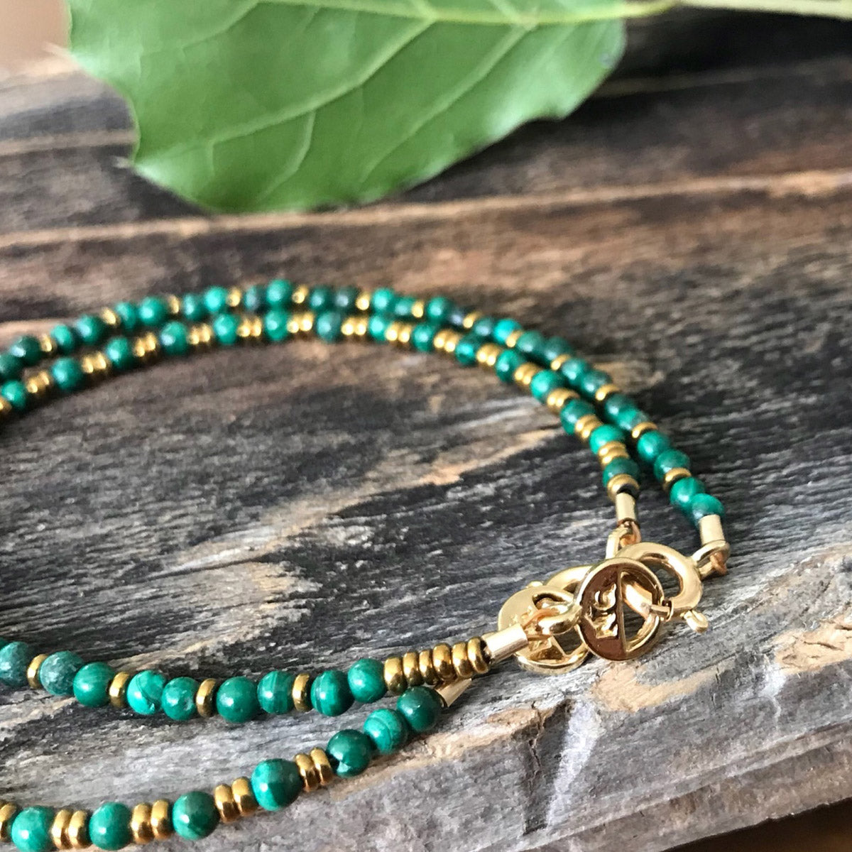 Malachite, Hematite Beaded Gemstone Bracelets | Narrow-Gauge Designs