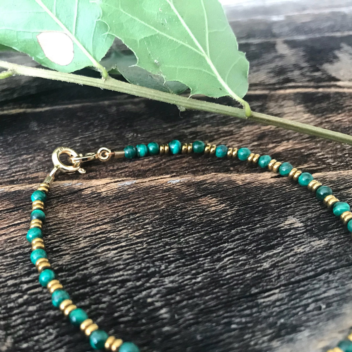 Malachite, Hematite, Beaded Gemstone Stacking Bracelets | Narrow-Gauge Designs