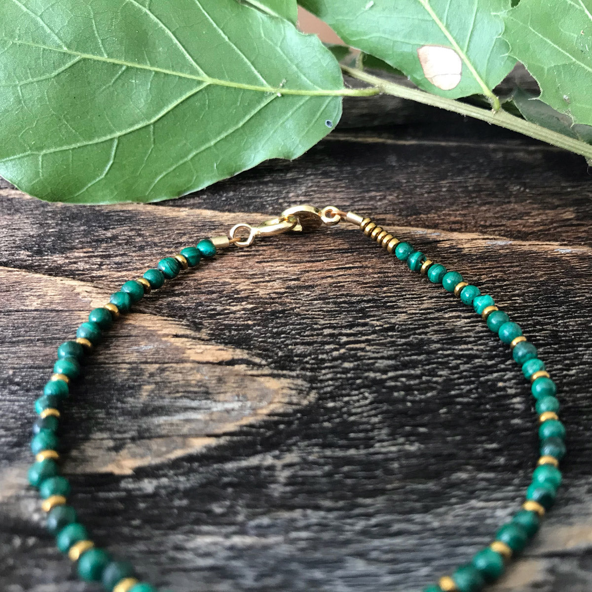 Malachite, Hematite, Beaded Gemstone Stacking Bracelets | Narrow-Gauge Designs