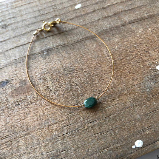 Ocean Jasper Beaded Gemstone Minimalist Bracelet | Narrow-Gauge Designs
