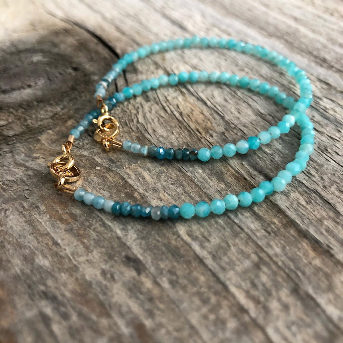Amazonite, Chrysocolla, Tiger Eye Gemstone Beaded Bracelets for Women | Narrow-Gauge Designs