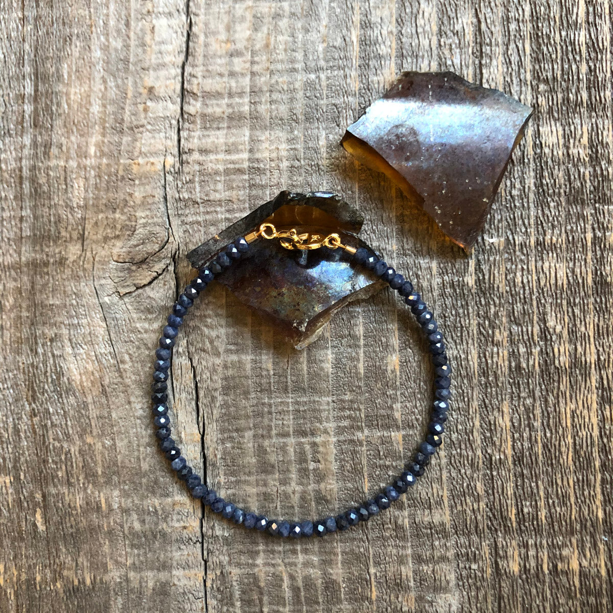 Sapphire, Beaded Gemstone Bracelet "Durango" | Narrow-Gauge Designs