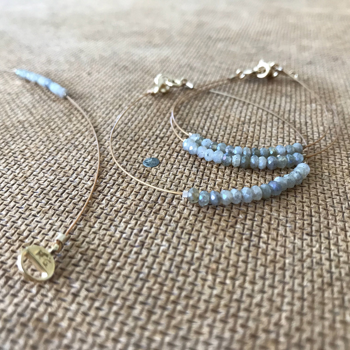 Labradorite, Handmade Gemstone Minimalist Bracelet | Narrow-Gauge Designs
