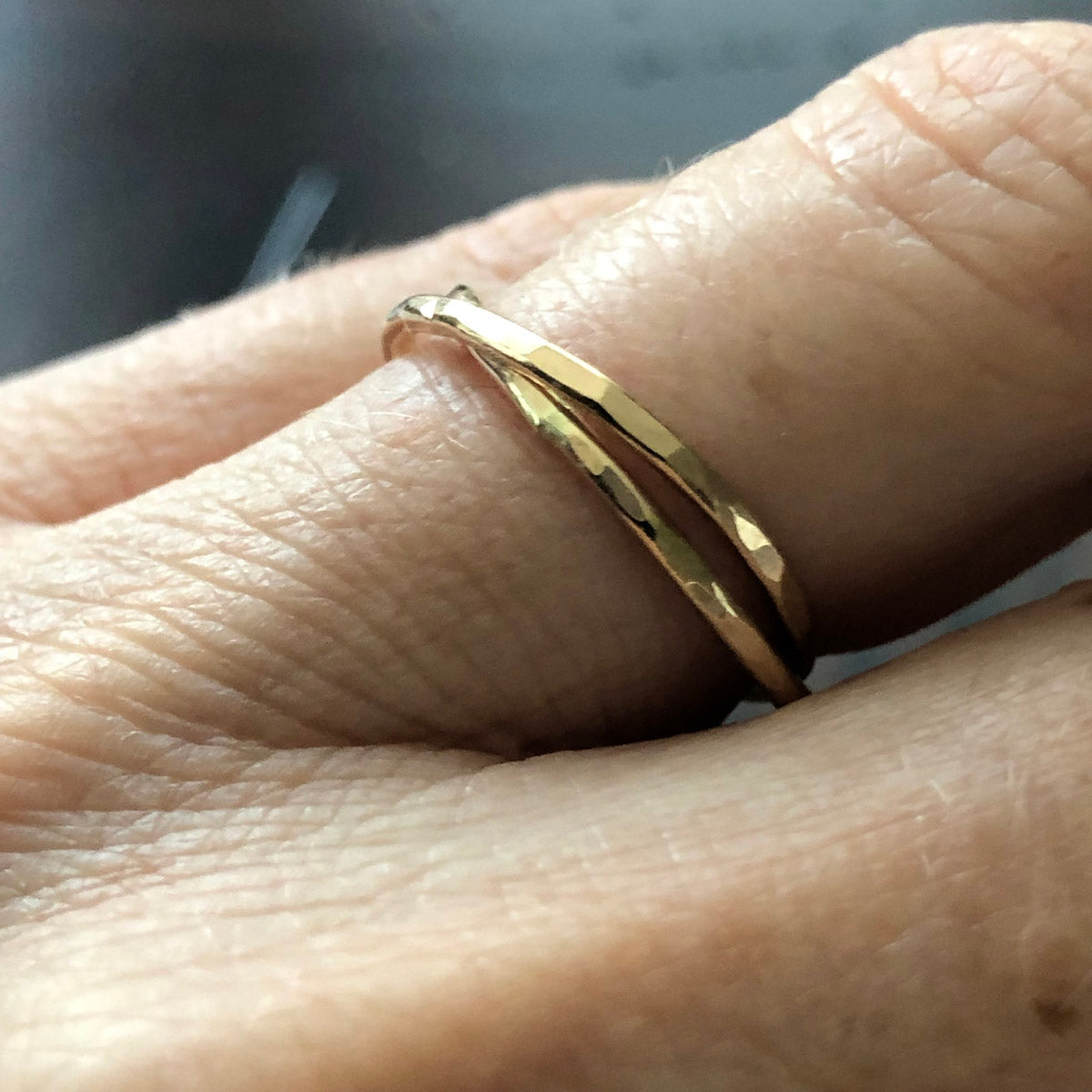Handmade Interlocking Rings, "Gold Belt" | Narrow-Gauge Designs