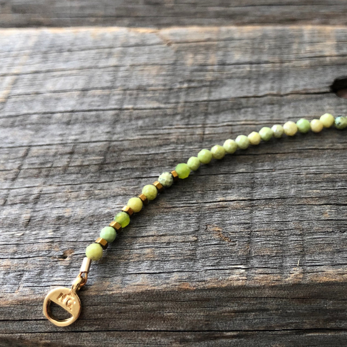 Jade, Hematite, Gemstone Beaded Wrap Bracelet "Miners Delight" | Narrow-Gauge Designs