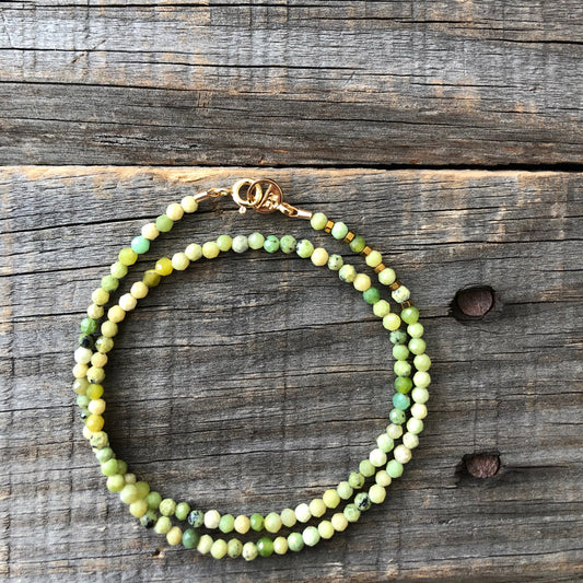 Jade, Hematite, Gemstone Beaded Wrap Bracelet "Miners Delight" | Narrow-Gauge Designs