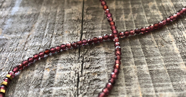 Garnet, Rhodolite Handmade Beaded Gemstone Necklace | Narrow-Gauge Designs