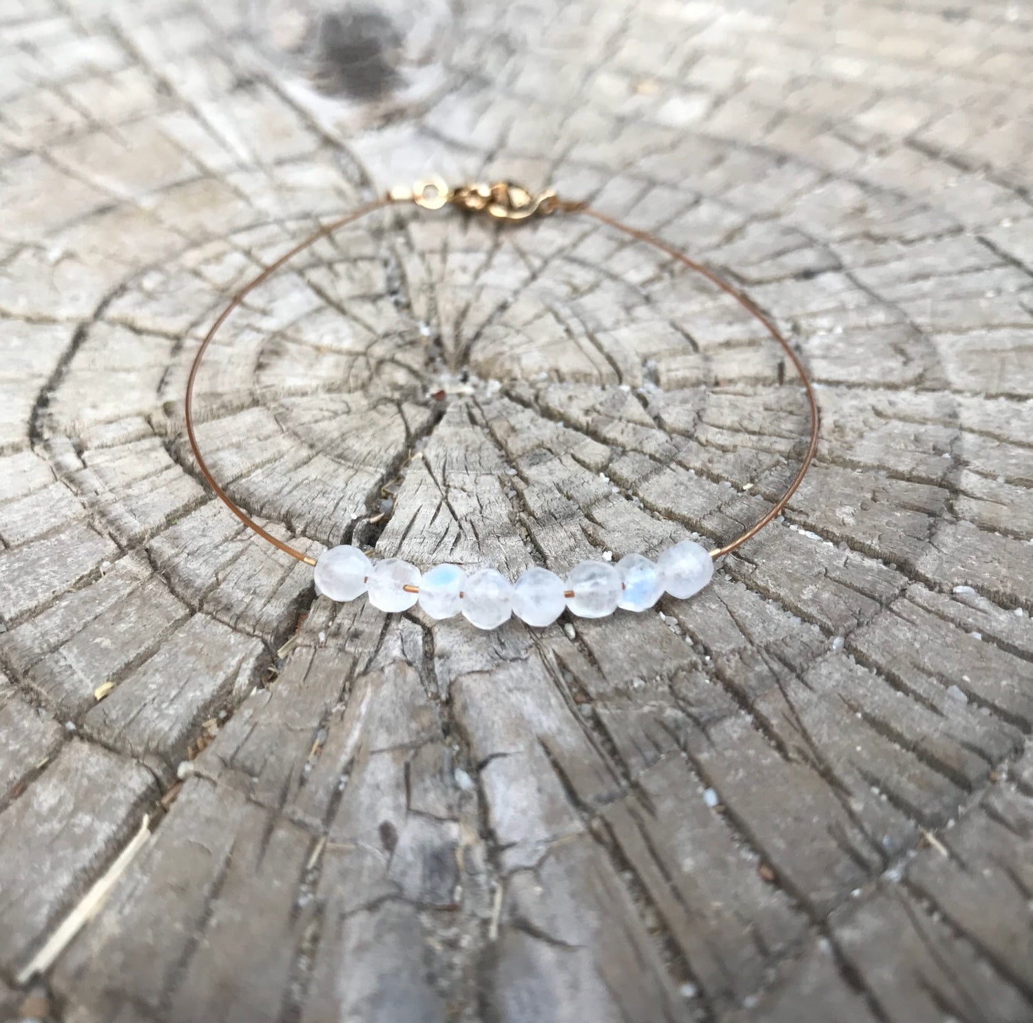 "Aspen" Moonstone Gemstone Minimalist Bracelet